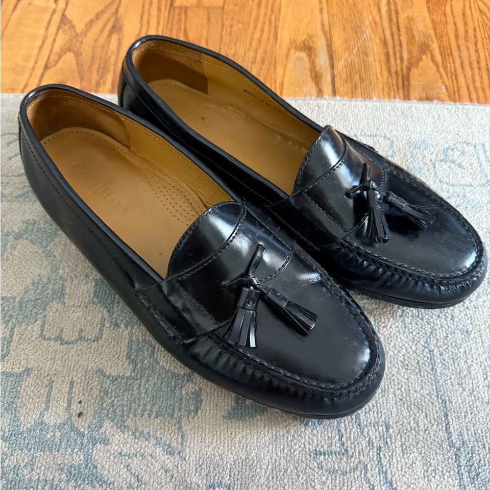 Cole Haan Black Leather Tassel Loafers